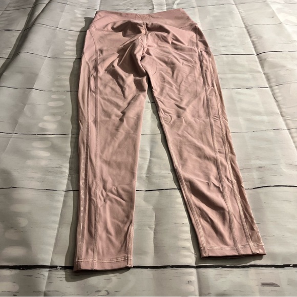 Mauve Pink Victoria Sport Workout Leggings with Sheer Animal Print Panel, Medium - Picture 9 of 14